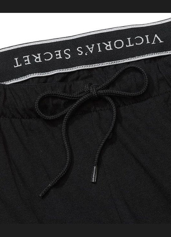 Черная пижама (футболка + шорты) женская 100% cotton short pajama set черная котон Victoria's Secret