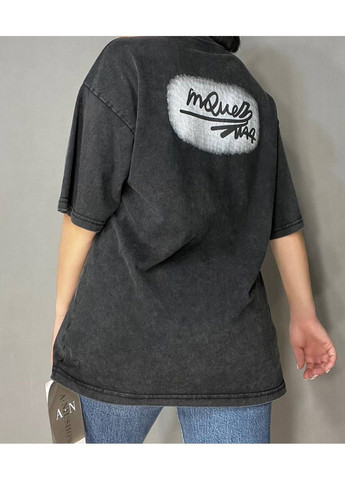 Футболка женская A-N 25008 оверсайз удлиненная вареная тай дай принт Микки маус впереди с камешками one size No Brand - (317203309)