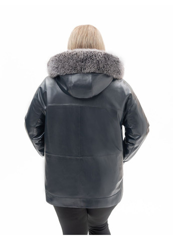 Індиго демісезонна жіноча шкіряна куртка весна Fabio Monti