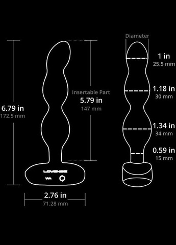 Анальне смарт-намисто з вібрацією та обертанням Ridge, унісекс Lovense (335395484)
