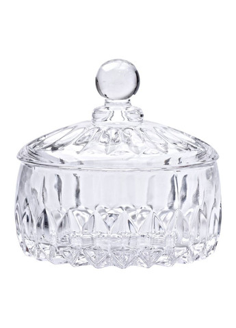 Цукерниця скляна кругла з кришкою 600 мл прозора для солодощів та частування ProDobro (364191860)