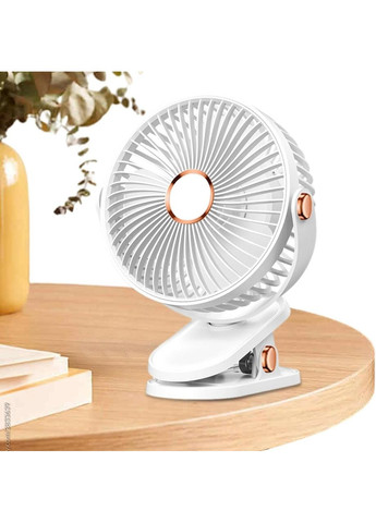 Вентилятор портативный с USB-прищепкой с подсветкой White No Brand (365721376)