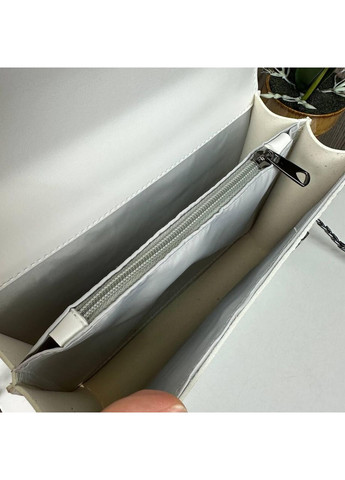 Жіноча міні сумочка клатч під рептилію біла на ланцюжку ProDobro (363260139)