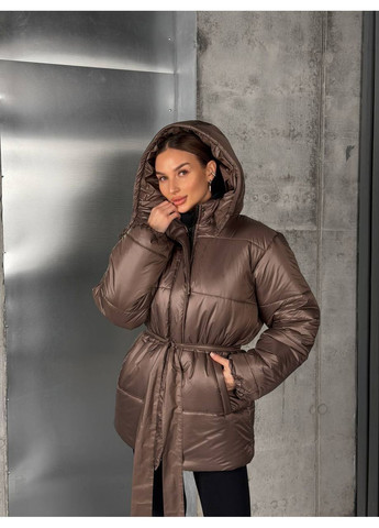 Коричневая зимняя утепленная куртка, цвет коричневый Fashion