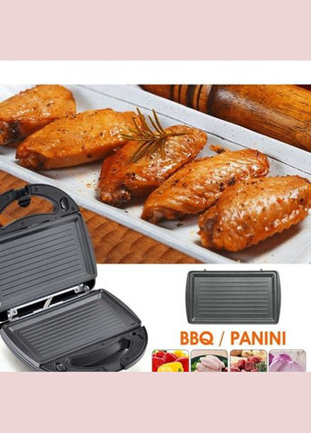 Вафельница бутербродница сэндвичница гриль электрическая 4 в 1 со съемными формами MS 7704 PRO Черная Domotec (306716843)