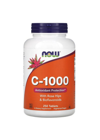 Витамины и минералы Vitamin C-1000 with Rose Hips & Bioflavonoid, 250 таблеток Now (294929084)