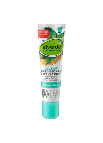 Alverde Сыворотка SOS Naturkosmetik Clear Anti-Pickel-SOS-Serum против прыщей с грязью и зеленым чаем 15 мл — Крем, Германия (368293353)
