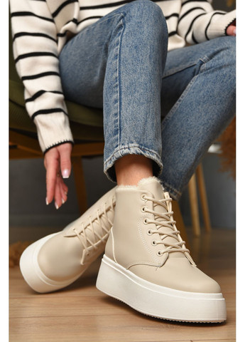 Черевики жіночі зимові бежевого кольору Let's Shop (372919432)