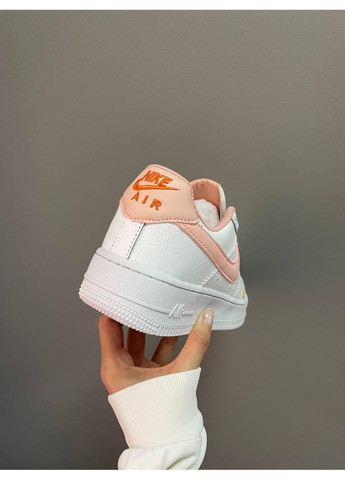 КРОСІВКИ ЖІНОЧІ NIKE AIR FORCE 1 MINI SWOOSH PEACH НАЙК АІР ФОРС 1 ПРЕМІУМ No Brand білі демісезони (367168973)