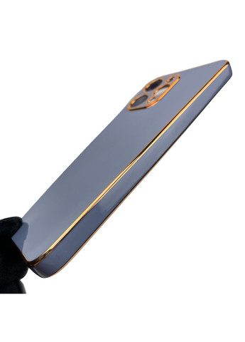 Чохол для Redmi 12 глянсовий із золотою окантовкою із захистом камери на сяомі редмі 12 синій Xiaomi (366020450)