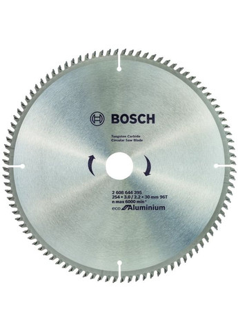 Пиляльний диск Eco for Aluminium (254x30x3 мм, 96 зубів) по алюмінію (23431) Bosch (267819174)