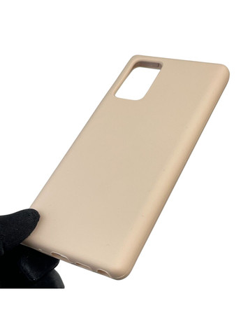 Чохол для Galaxy Note 20 (SM-N9810) силіконовий з мікрофіброю нековзний на самсунг нот 20 пудровий Samsung (366386596)