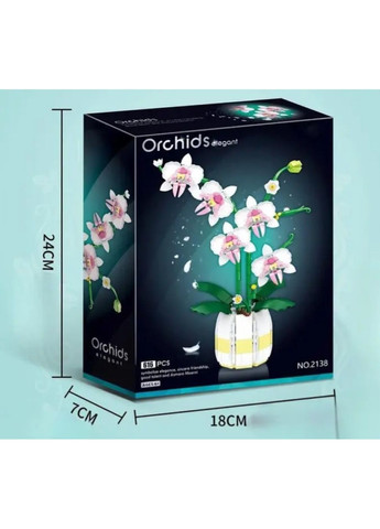3D конструктор «Ваза з орхідеями» для дітей і дорослих, 616 деталей, пластиковий/металевий, розвиваючий, реалістичний No Brand (364191393)