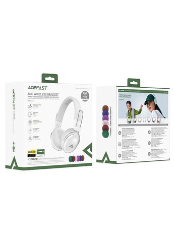Бездротові накладні навушники H7 active noise reduction wireless headset Pearl білий Acefast (371387790)
