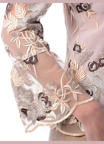 Комбінована напівпрзора блуза декорована вишивкою - ua44 / eu38 Iren Klairie