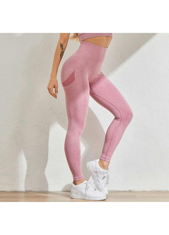 Комбинированные демисезонные леггинсы женские спортивные 6191 l розовые Fashion