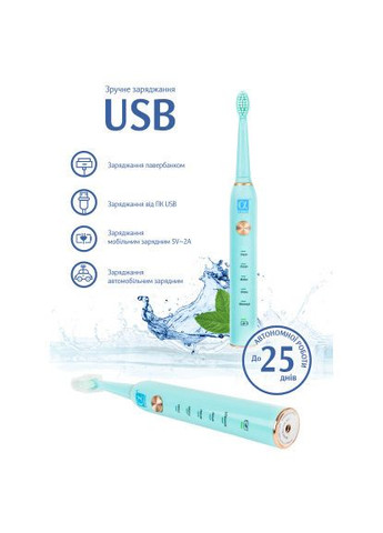 Електрична зубна щітка (AHsss1g) AHealth SMART SONIC SMILE 1 green (366696585)