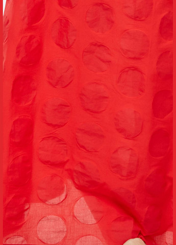 Красное кэжуал длинное платье красного цвета в прозрачный горошек. ORA однотонное