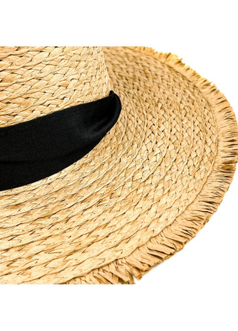 Шляпа канотье женская бумага бежевая НУРАЙ LuckyLOOK 470-965 (322792461)