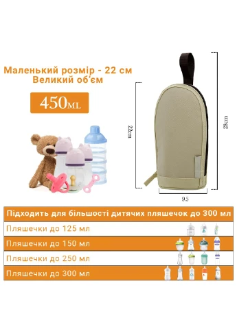 Термосумка для бутылочек Bottle 450мл с изоляцией для грудного молока и детского питания, бежевая More (317253947)