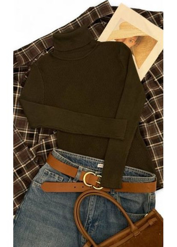 Оливковый (хаки) демисезонный женский гольф-водолазка (арт. 421) No Brand