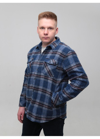 Синяя повседневный рубашка в клетку Jean Piere