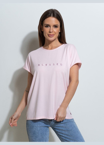 Розовая летняя футболки ISSA PLUS 14496