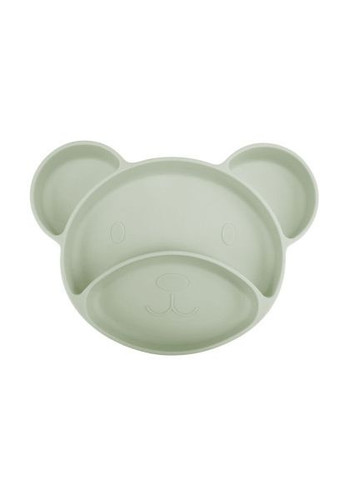 Тарілка дитяча, зелена (51/401_gre) Canpol Babies Ведмедик силіконова на присосці з трьома відділами (366158126)