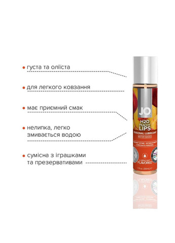 Лубрикант на водній основі H2O, 30мл, Персикові губи System JO (372737964)