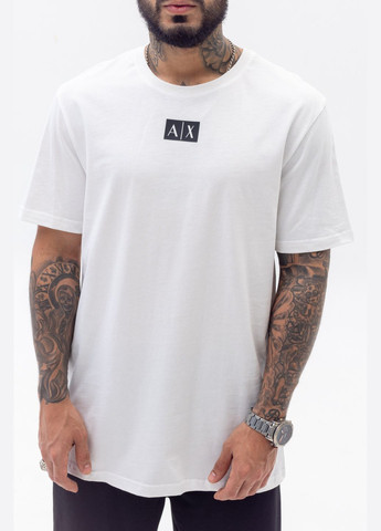 Белая базовая футболка с лого a x с коротким рукавом Vakko