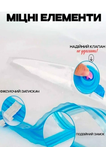 Вакуумний пакет для пакування та зберігання одягу VACUUM-BAG 80х60см із щільного поліетилену з клапаном для пилососу чи насоса VTech (324413282)