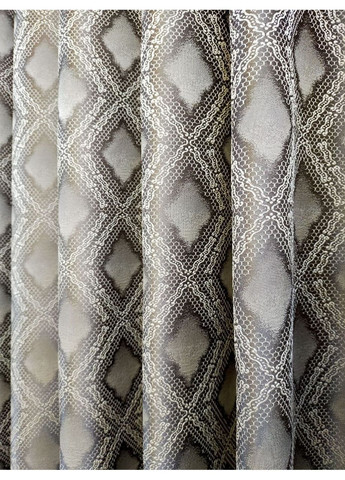 Комплект Штор з малюнком "Ромб" сіро-коричнева 100х260 No Brand (353831089)