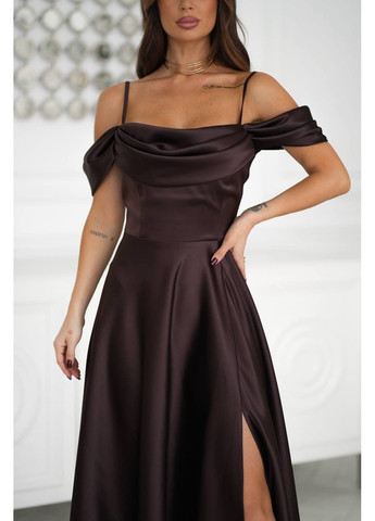 Коричневое платье, цвет коричневый Fashion