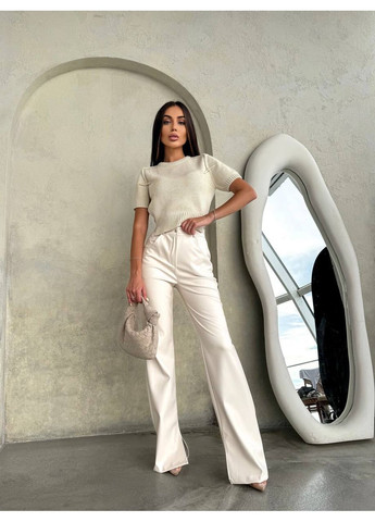 Жіночі штани з вирізами екошкіра No Brand Г1469-1162/1 (363839488)