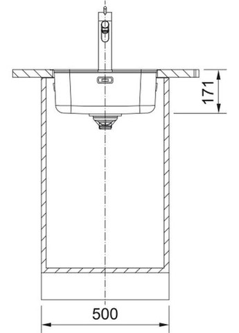 Мийка кухонная Smart, нерж.сталь, прямокутник, без крил, 430х510мм, чаша - 1, монтаж врівень, SRX 210-40 TL, нерж полірів. FRANKE (361311184)