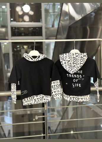 Костюм для мальчика STG248-STG240 шорты + двойное худые черно-белый Street Gang (332184484)