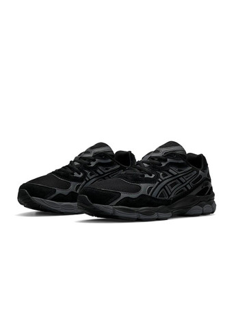 Чорні Осінні кросівки чоловічі, вьетнам Asics Gel - NYC All Black Gray