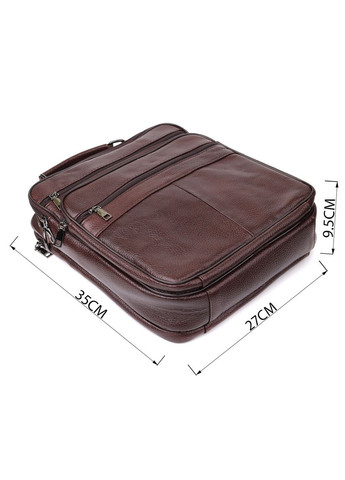 Мужская сумка из натуральной кожи с ручкой и ремешком через плечо Vintage коричневая No Brand (352167691)