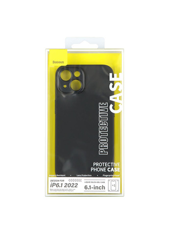 Чохол Liquid Silica Gel Case+Glass 0.22mm для iPhone 14 ARYT001201 Black Baseus Apple iPhone 14 2022 (335874510)