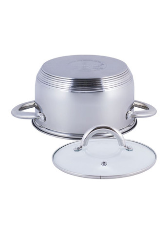 Каструля з кришкою 2.4 л з нержавіючої сталі і порожнистими ручками KM-5772 Kamille (371898506)