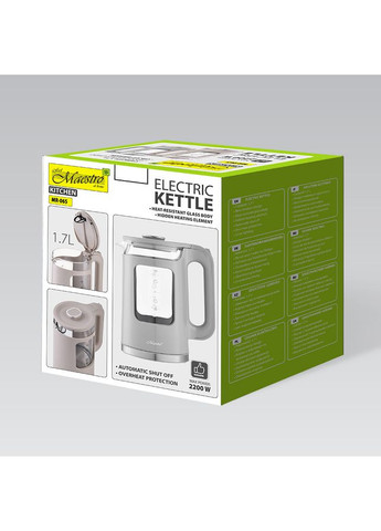 Электрочайник стеклянный 1.7л (MR-065-GREY) Maestro (364237482)