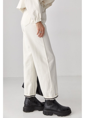 Жіночі джинси з контрастиними швами Lurex - (356952224)