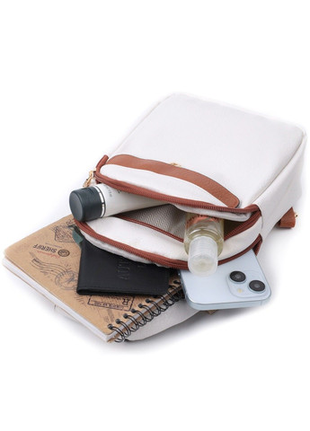 Жіноча сумка через плече з отвором для навушників з екошкіри 22785 Білий Vintage (303877303)