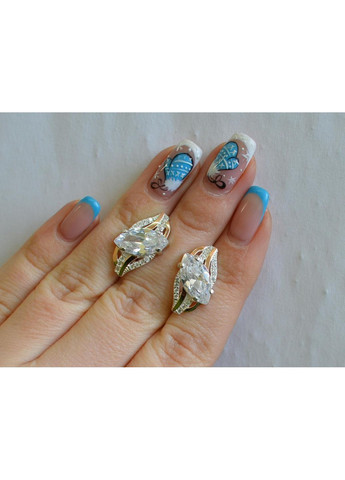 Серебряные серьги с золотыми пластинами Silver Style (367112651)