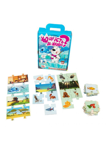 Детские Пазлы 30910 "Кто что ест? Где живет?" укр. Strateg (365578652)