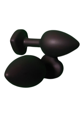Анальная пробка сердце силиконовая с прозрачным камнем Black Anal Plug Heart Черного цвета Размер S China (317747589)