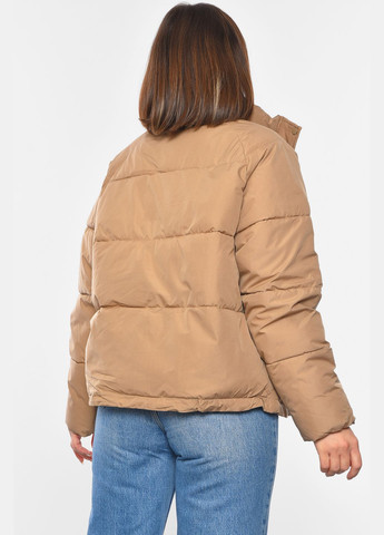 Темно-бежевая демисезонная куртка женская демисезонная темно-бежевого цвета Let's Shop