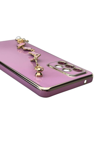 Чехол для телефона Galaxy A52s (SM-A528F) женский с ремешком с украшениями и золотой окантовкой на самсунг а52с черничный gs1 Samsung (366386076)