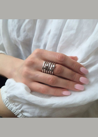 Серебряное широкое кольцо без камней Тирамису 18.5 размер серебро 925 пробы Родированное 1988рк 6.07г No Brand (323223202)