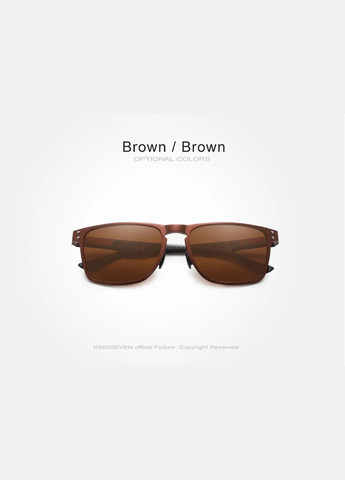Мужские поляризационные солнцезащитные очки 852 Brown Brown KINGSEVEN (332168160)
